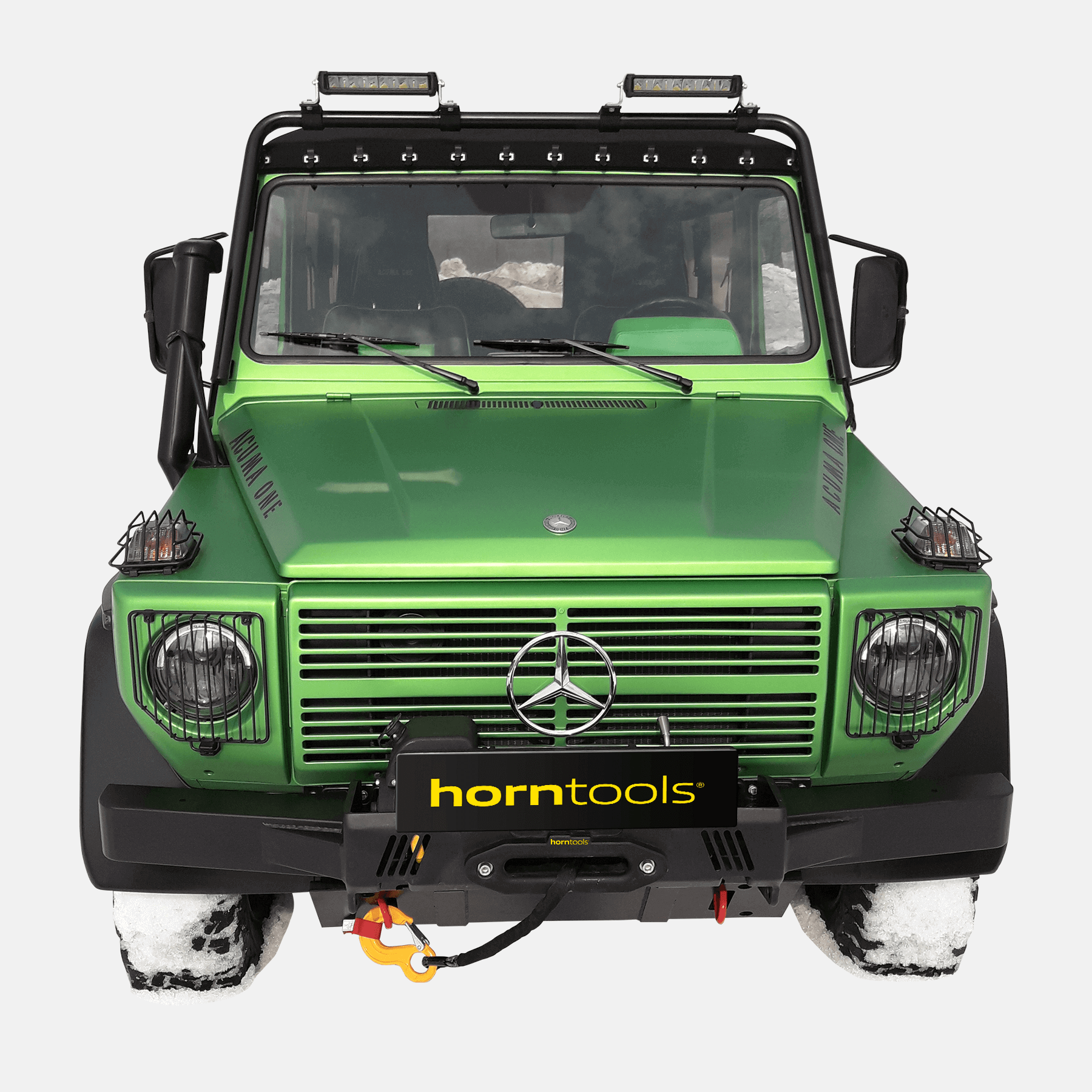 Mercedes Puch G 24V winch system including bumper