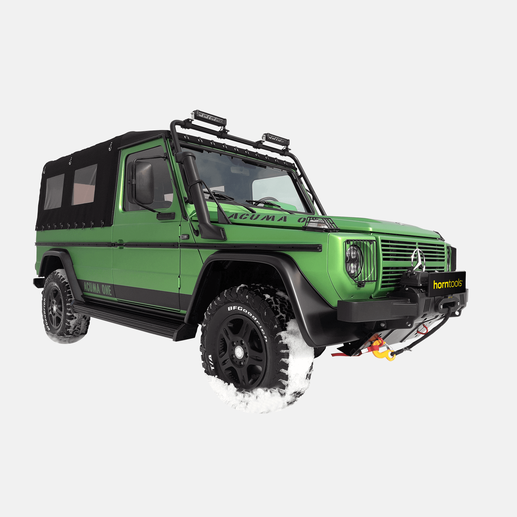 Mercedes Puch G 24V winch system including bumper