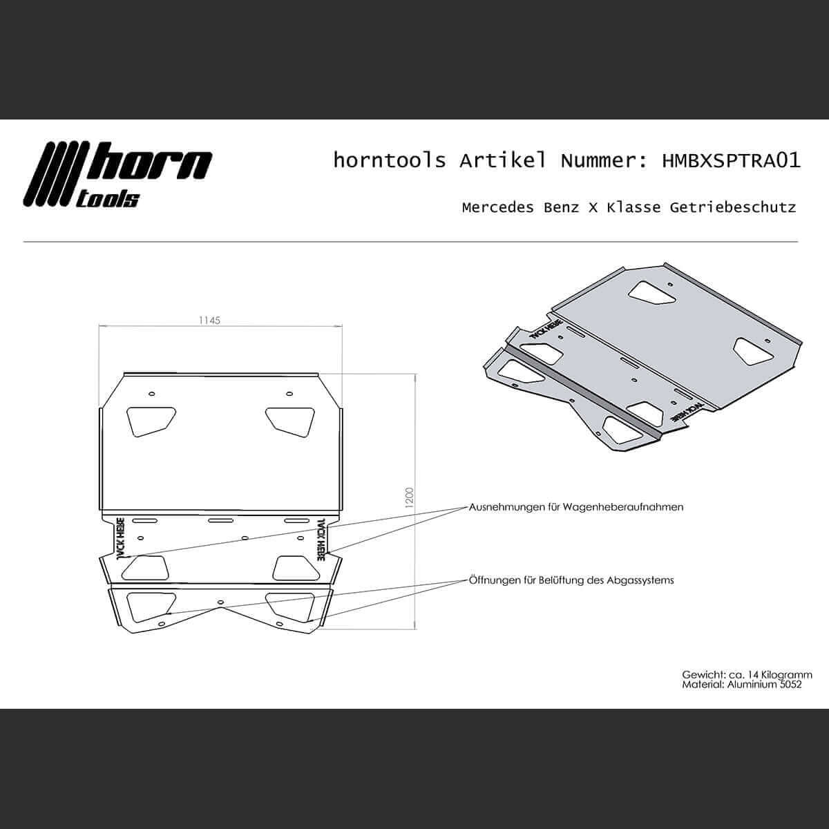 Protection anti-encastrement boîte de vitesses avec VTG pour Mercedes Classe X 250