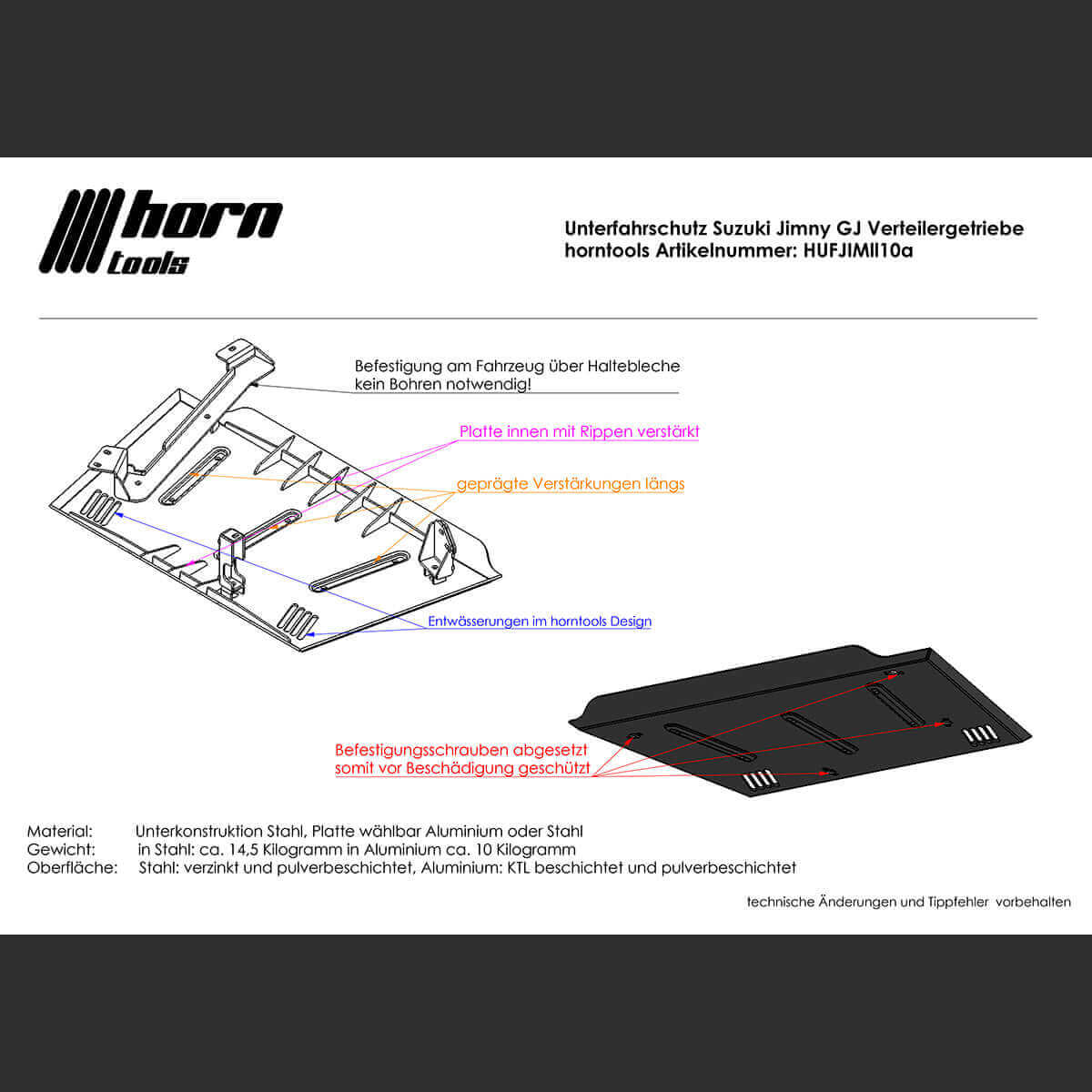 Protection anti-encastrement boîte de transfert pour Suzuki Jimny GJ/HJ