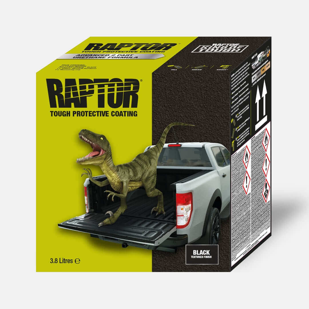 RAPTOR Lack Schwarz - 4 Flaschen (Beschichtung & Härter)